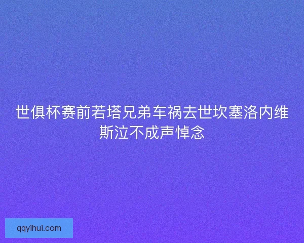 世俱杯赛前若塔兄弟车祸去世坎塞洛内维斯泣不成声悼念